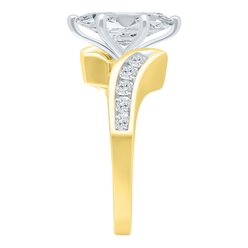 Marquise Lab Grown Diamond 2 1/2ctw. Channel Bypass Engagement Ring in 14k Two Tone Gold image number null
